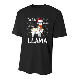 Fa La La Llama Funny Llama Christmas Youth Performance Sprint T-Shirt