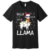 Fa La La Llama Funny Llama Christmas Premium T-Shirt