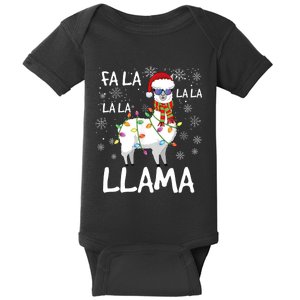 Fa La La Llama Funny Llama Christmas Baby Bodysuit