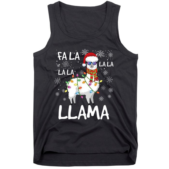 Fa La La Llama Funny Llama Christmas Tank Top