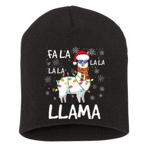 Fa La La Llama Funny Llama Christmas Short Acrylic Beanie