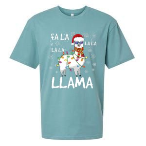 Fa La La Llama Funny Llama Christmas Sueded Cloud Jersey T-Shirt