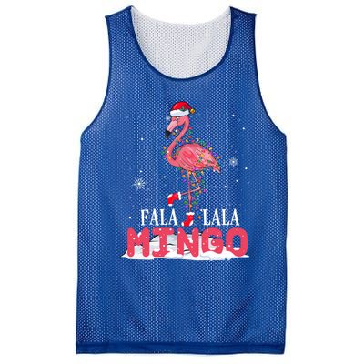 Fa La La Mingo Pink Flamingo Santa Christmas Tree Lights Cool Gift Mesh Reversible Basketball Jersey Tank