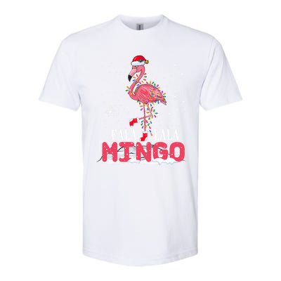 Fa La La Mingo Pink Flamingo Santa Christmas Tree Lights Cool Gift Softstyle® CVC T-Shirt