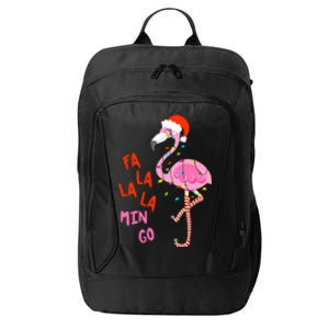 Fa La La Mingo Flamingo Christmas Tree Lights Tropical Xmas Cool Gift City Backpack