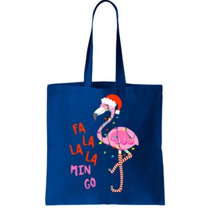 Fa La La Mingo Flamingo Christmas Tree Lights Tropical Xmas Cool Gift Tote Bag