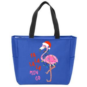 Fa La La Mingo Flamingo Christmas Tree Lights Tropical Xmas Cool Gift Zip Tote Bag