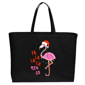 Fa La La Mingo Flamingo Christmas Tree Lights Tropical Xmas Cool Gift Cotton Canvas Jumbo Tote