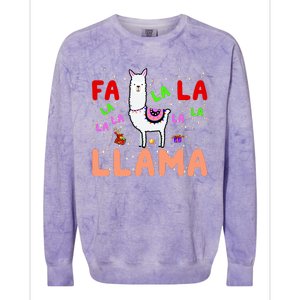 Fa La La Llama Funny Llama Christmas Colorblast Crewneck Sweatshirt