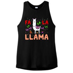 Fa La La Llama Funny Llama Christmas Ladies PosiCharge Tri-Blend Wicking Tank