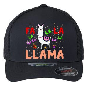 Fa La La Llama Funny Llama Christmas Flexfit Unipanel Trucker Cap