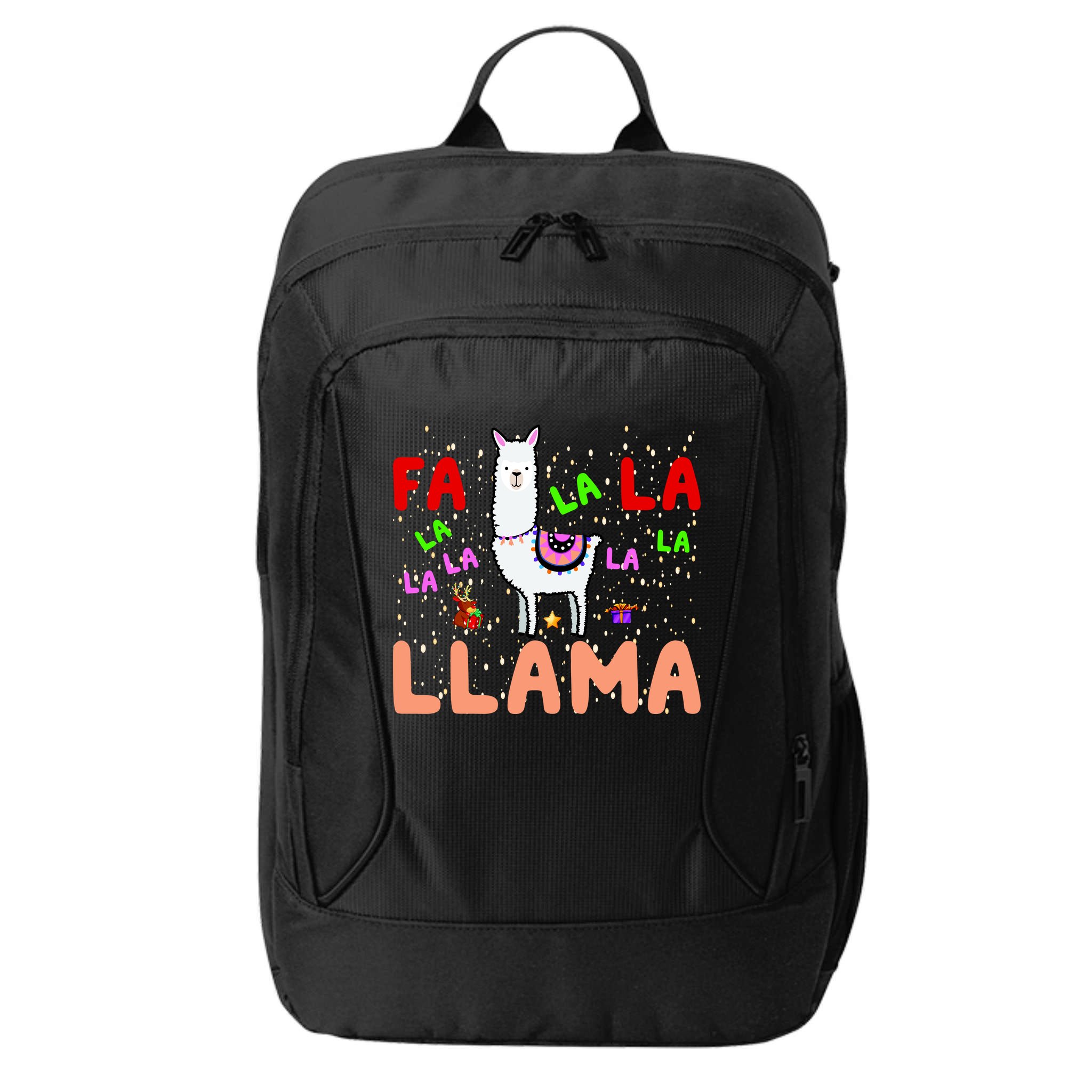 Fa La La Llama Funny Llama Christmas City Backpack