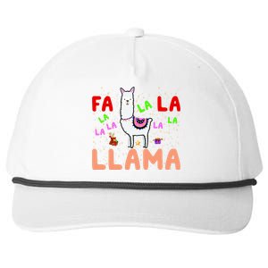 Fa La La Llama Funny Llama Christmas Snapback Five-Panel Rope Hat