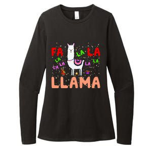 Fa La La Llama Funny Llama Christmas Womens CVC Long Sleeve Shirt