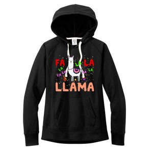 Fa La La Llama Funny Llama Christmas Women's Fleece Hoodie