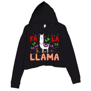 Fa La La Llama Funny Llama Christmas Crop Fleece Hoodie