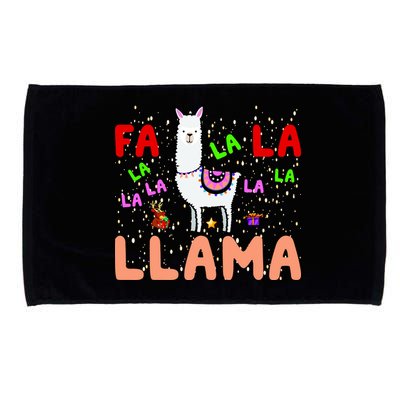 Fa La La Llama Funny Llama Christmas Microfiber Hand Towel