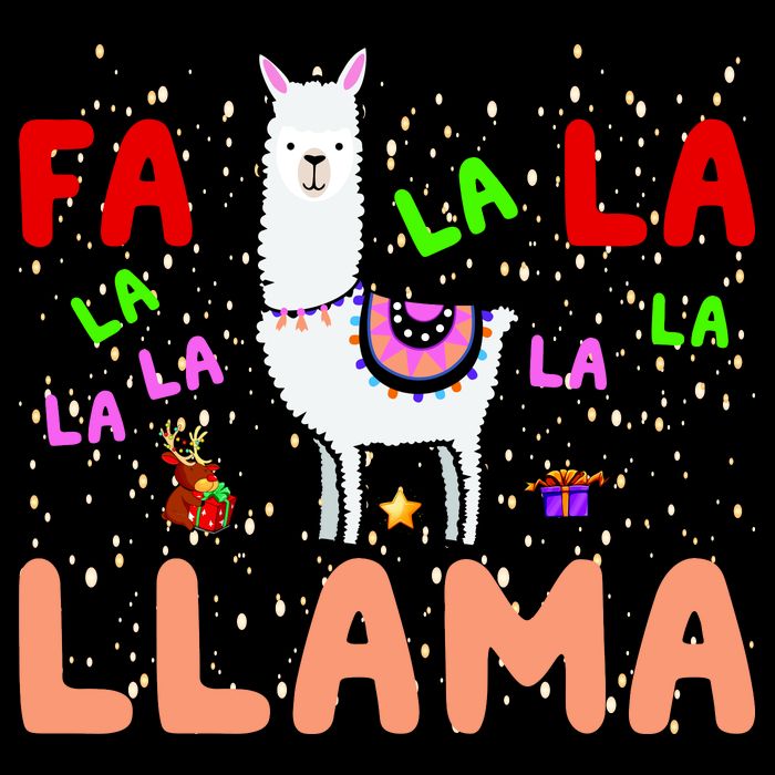 Fa La La Llama Funny Llama Christmas Cropped Pullover Crew