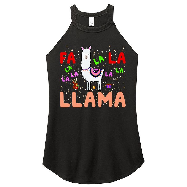Fa La La Llama Funny Llama Christmas Women's Perfect Tri Rocker Tank