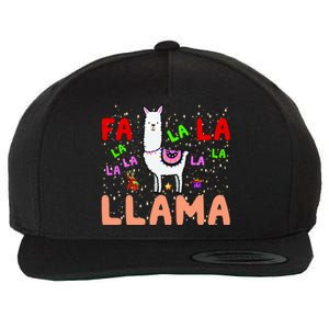 Fa La La Llama Funny Llama Christmas Wool Snapback Cap