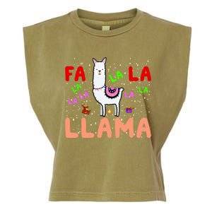 Fa La La Llama Funny Llama Christmas Garment-Dyed Women's Muscle Tee