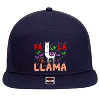 Fa La La Llama Funny Llama Christmas 7 Panel Mesh Trucker Snapback Hat