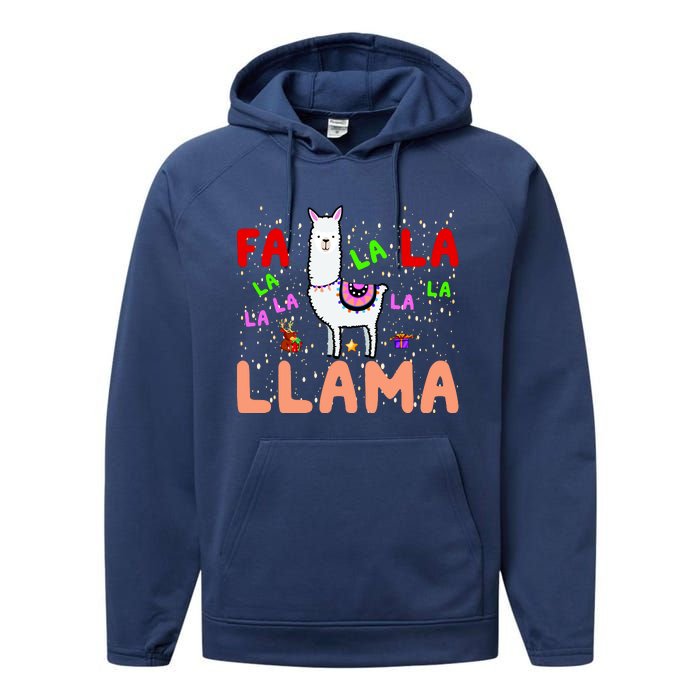 Fa La La Llama Funny Llama Christmas Performance Fleece Hoodie