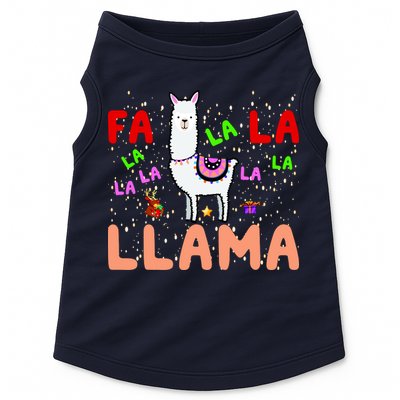 Fa La La Llama Funny Llama Christmas Doggie Tank