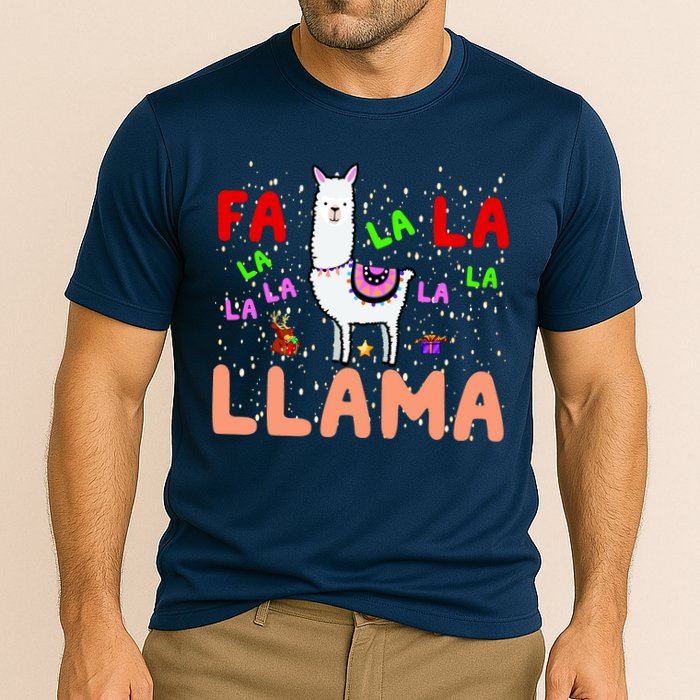 Fa La La Llama Funny Llama Christmas Cooling Performance Crew T-Shirt
