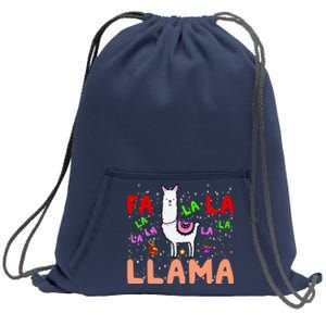 Fa La La Llama Funny Llama Christmas Sweatshirt Cinch Pack Bag