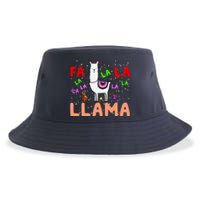 Fa La La Llama Funny Llama Christmas Sustainable Bucket Hat