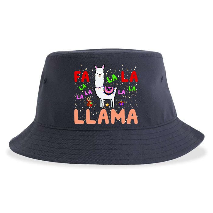 Fa La La Llama Funny Llama Christmas Sustainable Bucket Hat