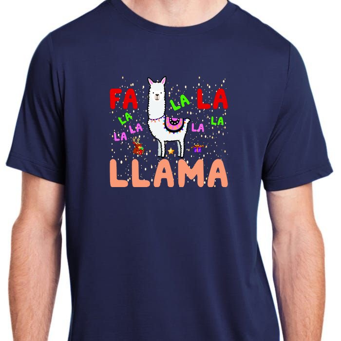 Fa La La Llama Funny Llama Christmas Adult ChromaSoft Performance T-Shirt