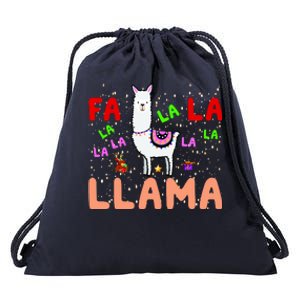 Fa La La Llama Funny Llama Christmas Drawstring Bag