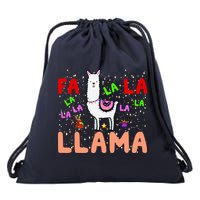 Fa La La Llama Funny Llama Christmas Drawstring Bag