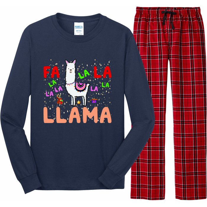 Fa La La Llama Funny Llama Christmas Long Sleeve Pajama Set