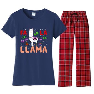 Fa La La Llama Funny Llama Christmas Women's Flannel Pajama Set