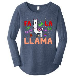 Fa La La Llama Funny Llama Christmas Women's Perfect Tri Tunic Long Sleeve Shirt