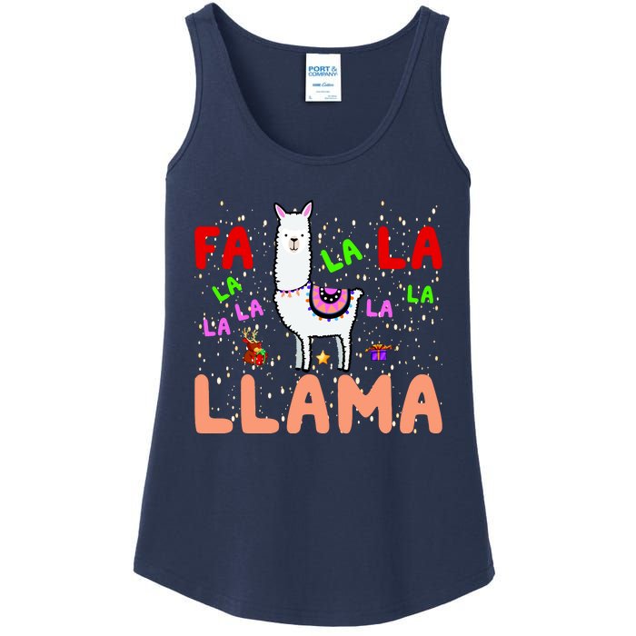 Fa La La Llama Funny Llama Christmas Ladies Essential Tank