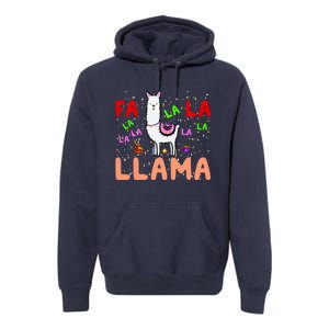 Fa La La Llama Funny Llama Christmas Premium Hoodie