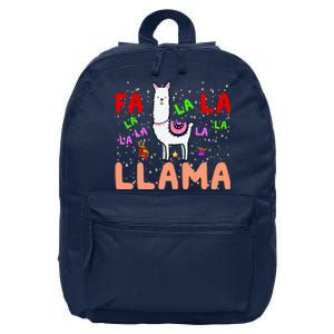 Fa La La Llama Funny Llama Christmas 16 in Basic Backpack