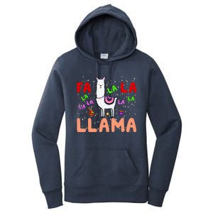 Fa La La Llama Funny Llama Christmas Women's Pullover Hoodie