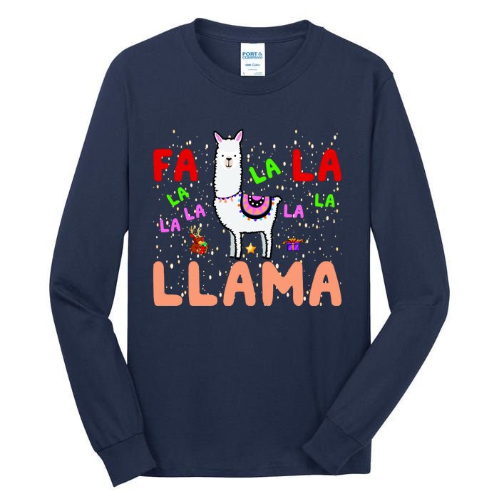 Fa La La Llama Funny Llama Christmas Tall Long Sleeve T-Shirt