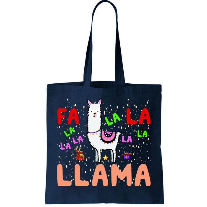 Fa La La Llama Funny Llama Christmas Tote Bag