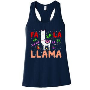 Fa La La Llama Funny Llama Christmas Women's Racerback Tank