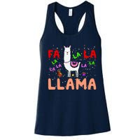 Fa La La Llama Funny Llama Christmas Women's Racerback Tank