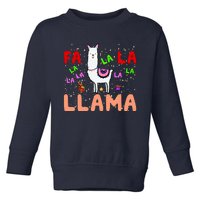 Fa La La Llama Funny Llama Christmas Toddler Sweatshirt