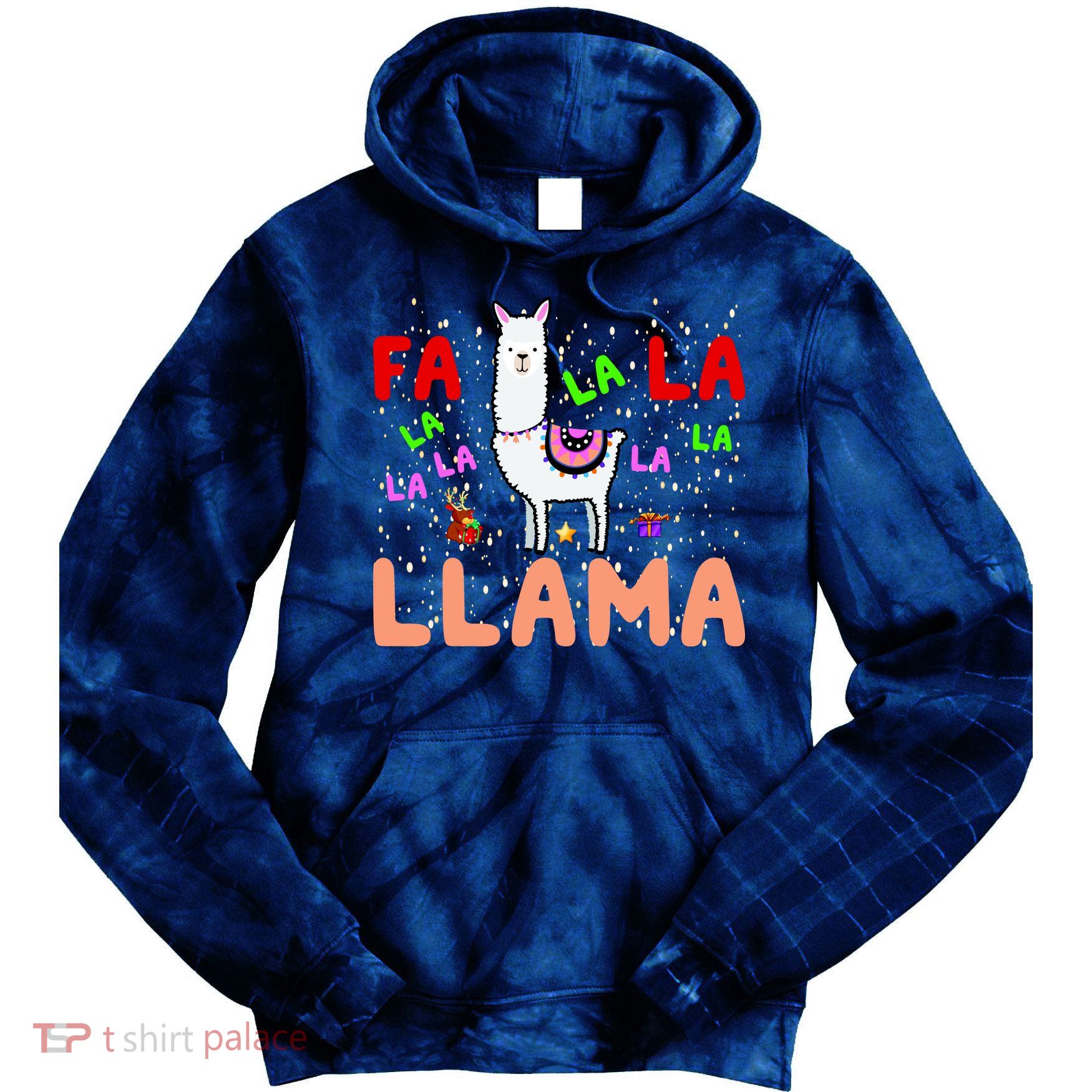 Fa La La Llama Funny Llama Christmas Tie Dye Hoodie