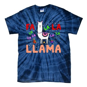 Fa La La Llama Funny Llama Christmas Tie-Dye T-Shirt