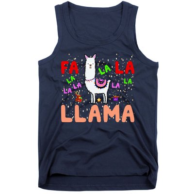 Fa La La Llama Funny Llama Christmas Tank Top